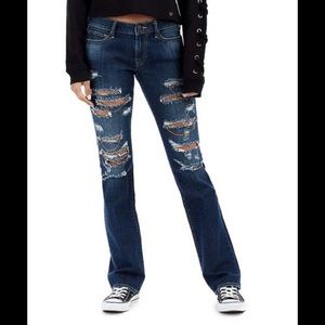 True Religion Chain Of Fools Billie Destroyed Straight Leg Jeans